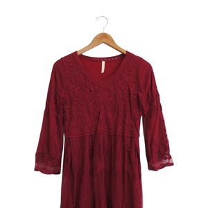 LIKE NEW Roolee Nora Lace Dress in Burgundy